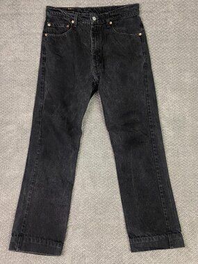 Vtg 90s Levi's 505 Jeans Mens 34 x 32 Fit 33 x 30 Black Regular Fit Straight Leg